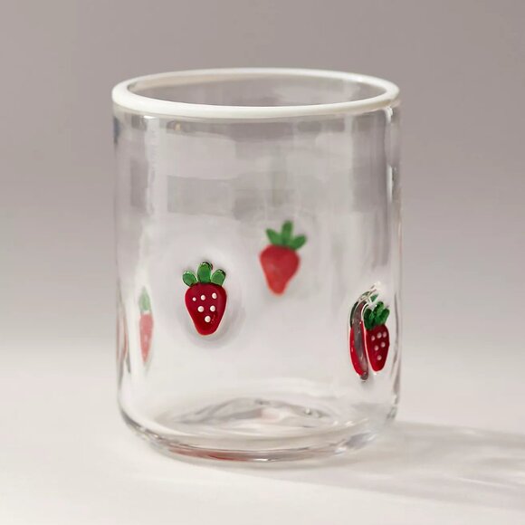 Anthropologie Other - NWOB Anthropologie Beaded Icon Juice Glass in Strawberry